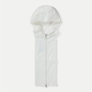 $248 NWT Veronica Beard Marlo Cotton white Eyelet Hoodie Dickey jacket insert